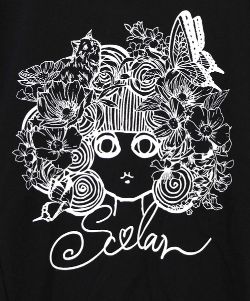 ScoLar(スカラー)の「163657:スカラーちゃん 袖バイカラー切替Tシャツ(Tシャツ/カットソー・レディース・グレー/ブルー/ブラック・M)」の14枚目の写真