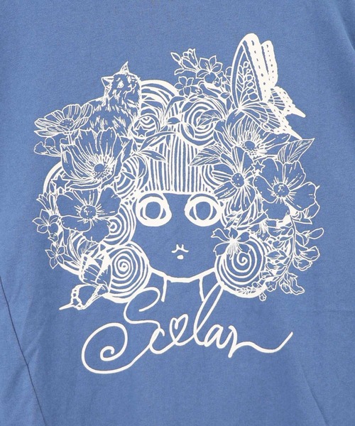 ScoLar(スカラー)の「163657:スカラーちゃん 袖バイカラー切替Tシャツ(Tシャツ/カットソー・レディース・グレー/ブルー/ブラック・M)」の15枚目の写真