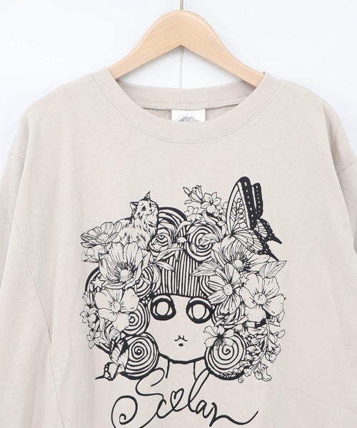 ScoLar(スカラー)の「163657:スカラーちゃん 袖バイカラー切替Tシャツ(Tシャツ/カットソー・レディース・グレー/ブルー/ブラック・M)」の16枚目の写真