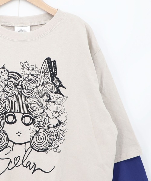 ScoLar(スカラー)の「163657:スカラーちゃん 袖バイカラー切替Tシャツ(Tシャツ/カットソー・レディース・グレー/ブルー/ブラック・M)」の17枚目の写真