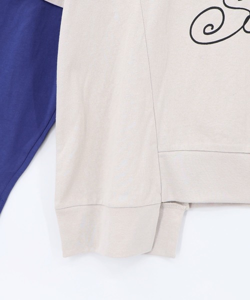 ScoLar(スカラー)の「163657:スカラーちゃん 袖バイカラー切替Tシャツ(Tシャツ/カットソー・レディース・グレー/ブルー/ブラック・M)」の18枚目の写真