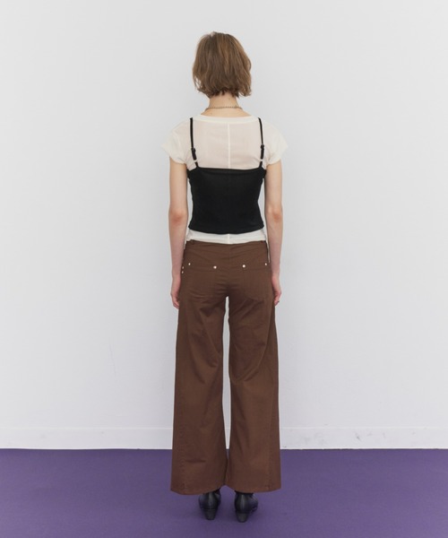 Rohwel(ローウェル)の「Velour Short Sleeve Top / ベロアショートスリーブトップス(Tシャツ/カットソー・レディース・ホワイト/ブラック/ブラウン・FREE)」の14枚目の写真