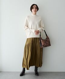 グロッシーコーティングギャザースカート