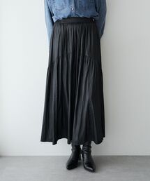 グロッシーコーティングギャザースカート