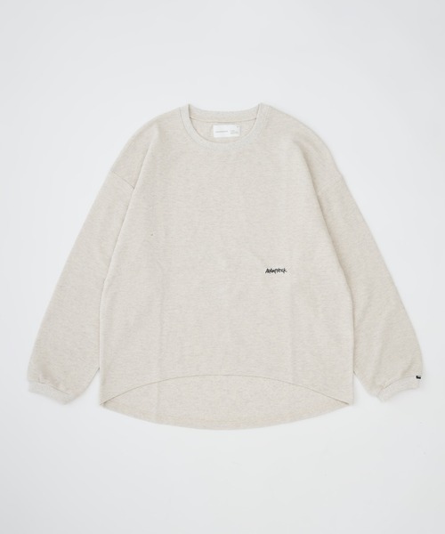 ADAM PATEK(アダムパテック)の「【ADAMPATEK/アダムパテック】 waffle soft roundedhem loose shirt ワッフルロングカットソー(Tシャツ/カットソー・レディース・ブラック/オートミール・1)」の1枚目の写真