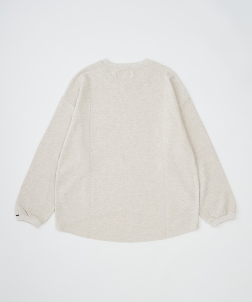 ADAM PATEK(アダムパテック)の「【ADAMPATEK/アダムパテック】 waffle soft roundedhem loose shirt ワッフルロングカットソー(Tシャツ/カットソー・レディース・ブラック/オートミール・1)」の7枚目の写真
