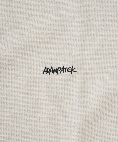 ADAM PATEK(アダムパテック)の「【ADAMPATEK/アダムパテック】 waffle soft roundedhem loose shirt ワッフルロングカットソー(Tシャツ/カットソー・レディース・ブラック/オートミール・1)」の9枚目の写真