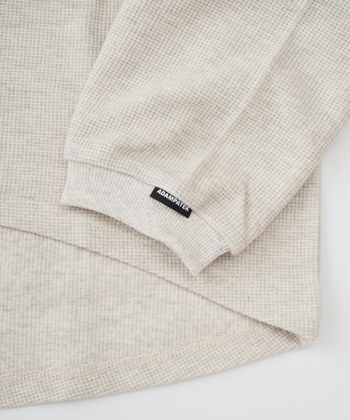 ADAM PATEK(アダムパテック)の「【ADAMPATEK/アダムパテック】 waffle soft roundedhem loose shirt ワッフルロングカットソー(Tシャツ/カットソー・レディース・ブラック/オートミール・1)」の11枚目の写真