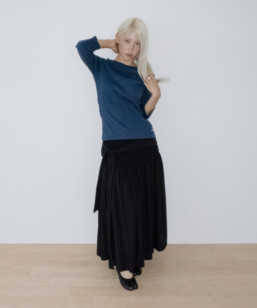 CHICKS(チックス)の「ラウンド7分袖スリムTシャツ ネイビー(Tシャツ/カットソー・レディース・ネイビー・ONE SIZE)」の3枚目の写真