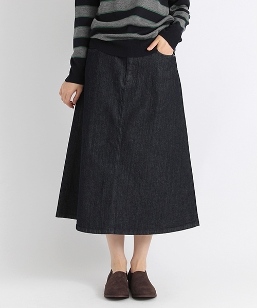 Studio Clip スタディオクリップ の 10 5ozデニムフレアスカート デニムスカート Wear