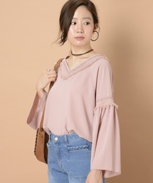 mystic | フリンジレーステープ付ブラウス(シャツ/ブラウス)