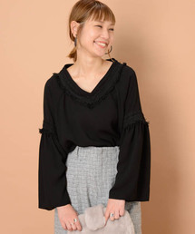 mystic | フリンジレーステープ付ブラウス(シャツ/ブラウス)