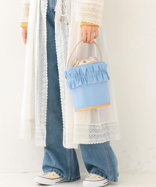 Another Edition(アナザーエディション)の「【WEB限定】キャンバスフリルバッグ◆(ショルダーバッグ・レディース・ライトブルー/その他1/オフホワイト・FREE)」の9枚目の写真