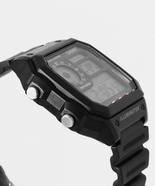 CASIO（カシオ）の「CASIO カシオ / スタンダード デジタルウォッチ ラバーベルト 100M防水 腕時計 クォーツ ラバーベルト // AE-1200WH-1A AE-1200WH-1B（デジタル腕時計・メンズ・ブラック×ゴールド/ブラック×シルバー/ブラック×ブラック・FREE）」の10枚目の写真
