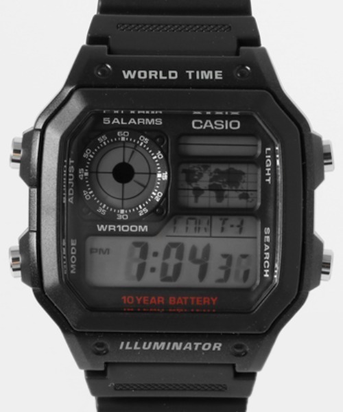 CASIO（カシオ）の「CASIO カシオ / スタンダード デジタルウォッチ ラバーベルト 100M防水 腕時計 クォーツ ラバーベルト // AE-1200WH-1A AE-1200WH-1B（デジタル腕時計・メンズ・ブラック×ゴールド/ブラック×シルバー/ブラック×ブラック・FREE）」の15枚目の写真