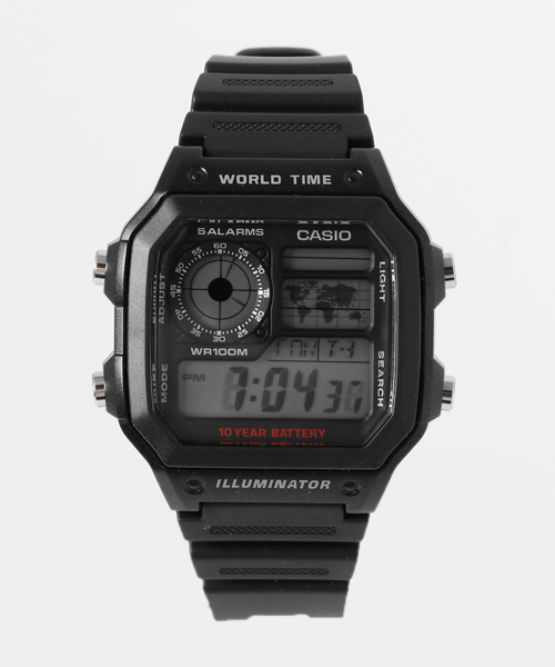 CASIO（カシオ）の「CASIO カシオ / スタンダード デジタルウォッチ ラバーベルト 100M防水 腕時計 クォーツ ラバーベルト // AE-1200WH-1A AE-1200WH-1B（デジタル腕時計・メンズ・ブラック×ゴールド/ブラック×シルバー/ブラック×ブラック・FREE）」の11枚目の写真
