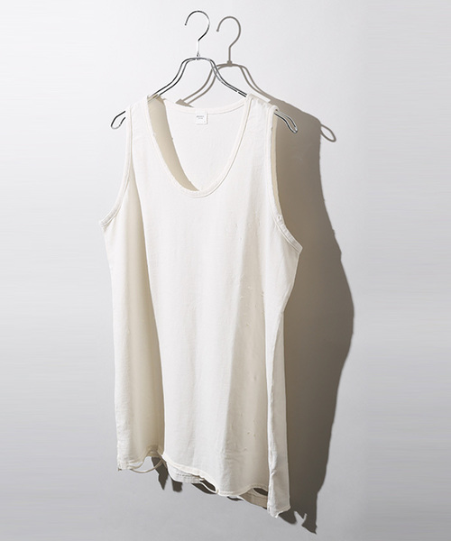 WEGO(ウィゴー)の「WEGO/ダメージ加工ロングタンクトップ(タンクトップ・メンズ・ターコイズブルー/ブラック/レッド/ホワイト・LARGE/MEDIUM)」の2枚目の写真