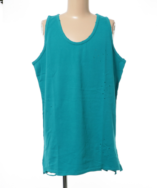 WEGO(ウィゴー)の「WEGO/ダメージ加工ロングタンクトップ(タンクトップ・メンズ・ターコイズブルー/ブラック/レッド/ホワイト・LARGE/MEDIUM)」の7枚目の写真