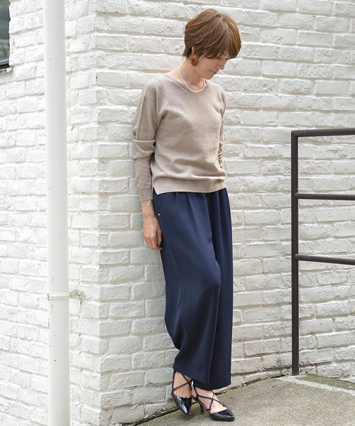 un dix cors（アンディコール）の「カシミヤ混Vネックニット（ニット/セーター・レディース・ライトブルー/ベージュ/ピンク/イエロー/グリーン/ラベンダー/ライトベージュ/ブルー・ﾌﾘ-）」の22枚目の写真