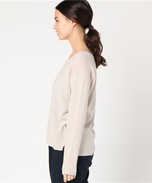 un dix cors（アンディコール）の「カシミヤ混Vネックニット（ニット/セーター・レディース・ライトブルー/ベージュ/ピンク/イエロー/グリーン/ラベンダー/ライトベージュ/ブルー・ﾌﾘ-）」の10枚目の写真