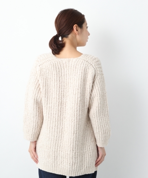 LEPSIM(レプシィム)の「3Gテープヤーンミドルカーディガン 778261(カーディガン/ボレロ・レディース・ネイビー/ダークベージュ/キナリ・FREE)」の16枚目の写真