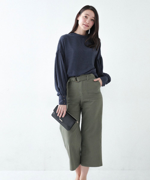 koe（コエ）の「ジョーゼットドットブラウス（シャツ/ブラウス・レディース・ブラック/ネイビー・M）」の7枚目の写真