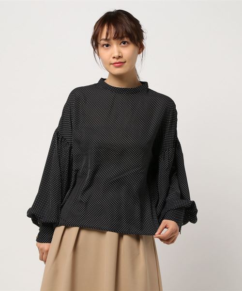 koe（コエ）の「ジョーゼットドットブラウス（シャツ/ブラウス・レディース・ブラック/ネイビー・M）」の2枚目の写真