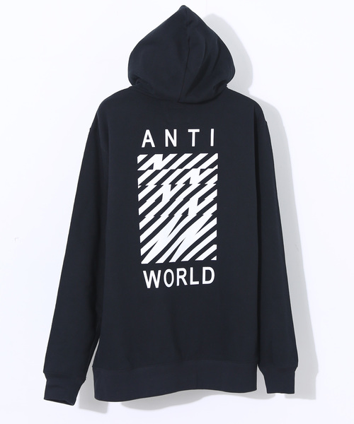 NUMBER (N)INE（ナンバーナイン）の「【NUMBER (N)INE】別注ANTI WORLDバックプリントスウェットパーカー（パーカー・メンズ・ホワイト/ブラック/トップグレー・1/2/3）」の2枚目の写真