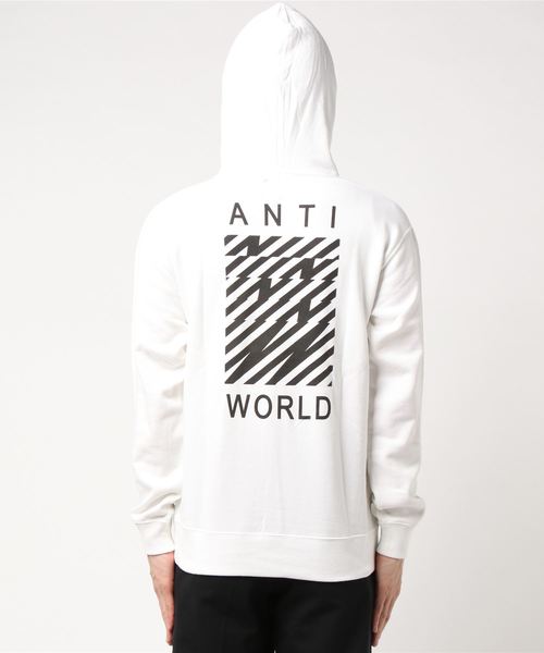 NUMBER (N)INE（ナンバーナイン）の「【NUMBER (N)INE】別注ANTI WORLDバックプリントスウェットパーカー（パーカー・メンズ・ホワイト/ブラック/トップグレー・1/2/3）」の11枚目の写真