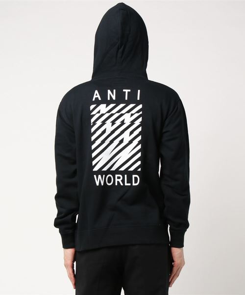NUMBER (N)INE（ナンバーナイン）の「【NUMBER (N)INE】別注ANTI WORLDバックプリントスウェットパーカー（パーカー・メンズ・ホワイト/ブラック/トップグレー・1/2/3）」の9枚目の写真