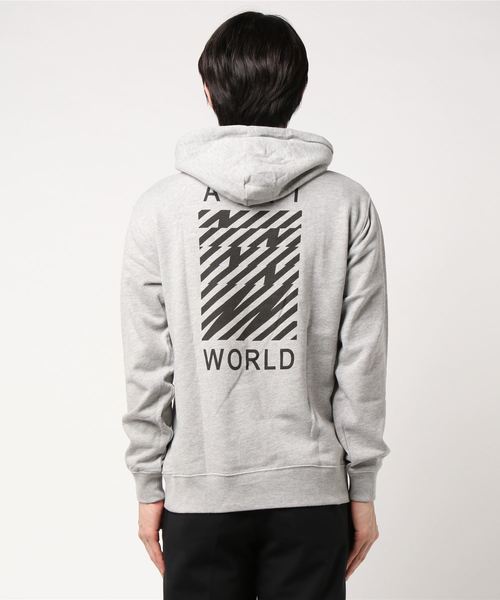 NUMBER (N)INE（ナンバーナイン）の「【NUMBER (N)INE】別注ANTI WORLDバックプリントスウェットパーカー（パーカー・メンズ・ホワイト/ブラック/トップグレー・1/2/3）」の8枚目の写真