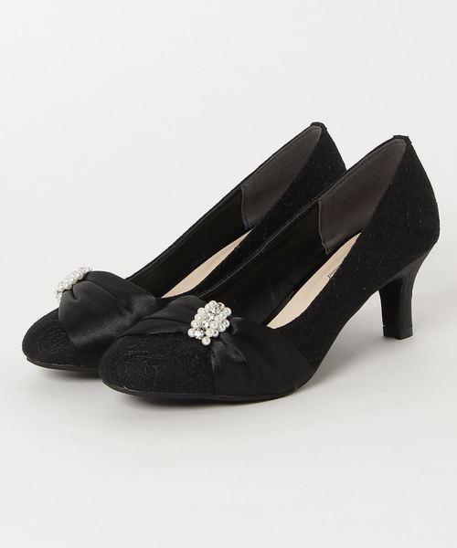 MARLENE JOBERT（マルレーヌ　ジョベル）の「サテンリボンパンプス（パンプス・レディース・ブラック系その他/ブラック/シルバー・24/24.5/23/23.5）」の3枚目の写真