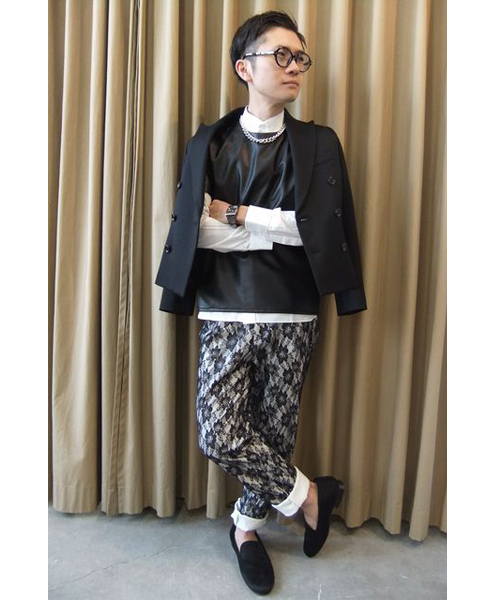 603（ロクマルサン）の「603 レース×カラーデニム二重パンツ（スラックス・メンズ・オフホワイト/ライトピンク・40）」の7枚目の写真