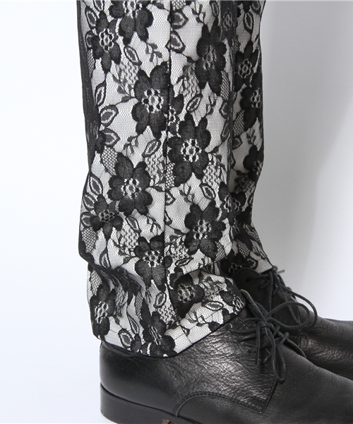 603（ロクマルサン）の「603 レース×カラーデニム二重パンツ（スラックス・メンズ・オフホワイト/ライトピンク・40）」の5枚目の写真