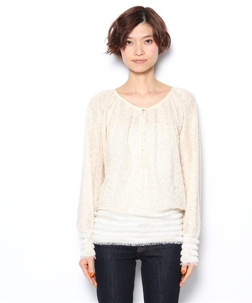 mystic(ミスティック)の「【mystic】 シャイニーフリンジPO(その他トップス・レディース・アイボリー/ベージュ/ブラック・フリ-)」の4枚目の写真