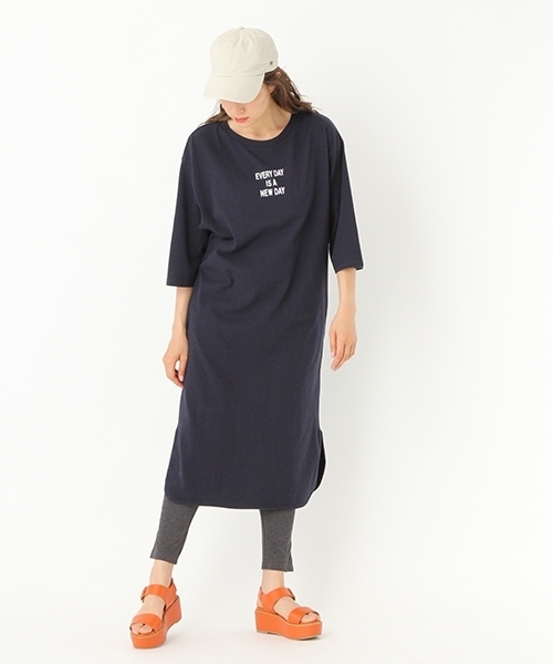 Niko And ニコアンド の 綿空紡ロゴカットロングワンピース Niko And ワンピース Wear