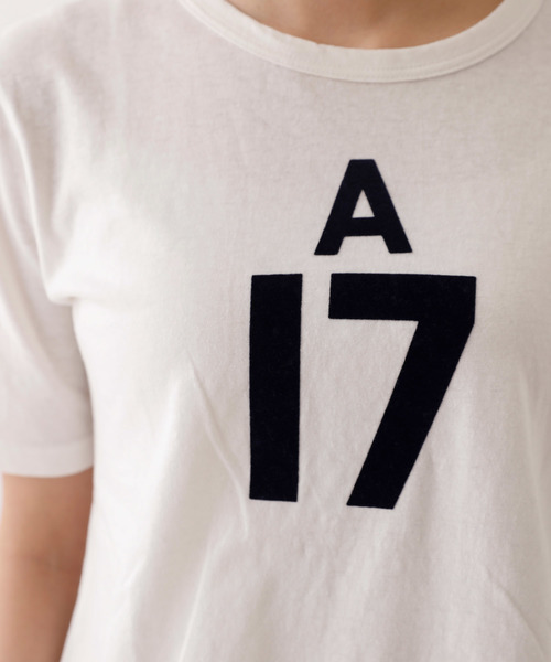 Saintete(サンテテ)の「Saintete/サンテテ Flocky Print T A17/手摘みコットンTシャツ【日本製】(Tシャツ/カットソー・レディース・ホワイト/ネイビー/杢グレー・0/1)」の8枚目の写真