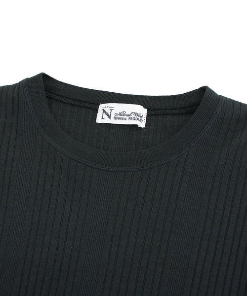 RNA-N（アールエヌエーエヌ）の「M0927 針抜きテレコクルーネックプルオーバー（Tシャツ/カットソー・レディース・ブラック/キナリ/ブルー・MEDIUM）」の11枚目の写真
