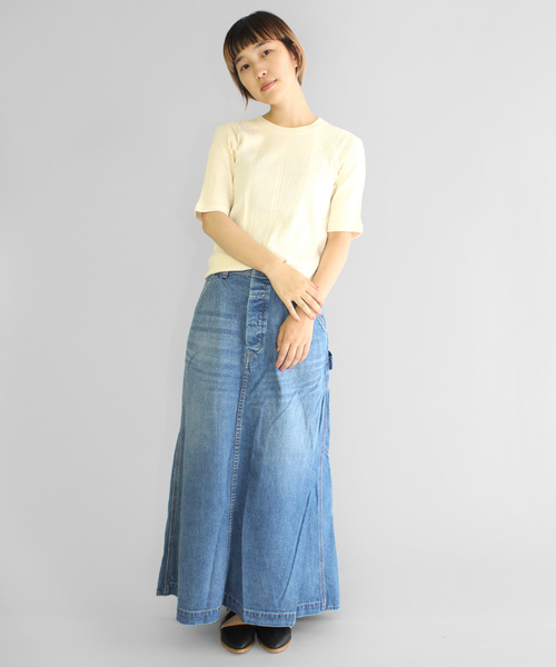 RNA-N（アールエヌエーエヌ）の「M0927 針抜きテレコクルーネックプルオーバー（Tシャツ/カットソー・レディース・ブラック/キナリ/ブルー・MEDIUM）」の16枚目の写真