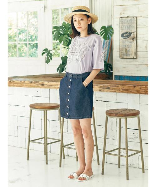 earth music&ecology(アースミュージックアンドエコロジー)の「・総刺繍プルオーバー(Tシャツ/カットソー・レディース・グレー系その他/ブラック/ラベンダー/アイボリー・FREE)」の10枚目の写真