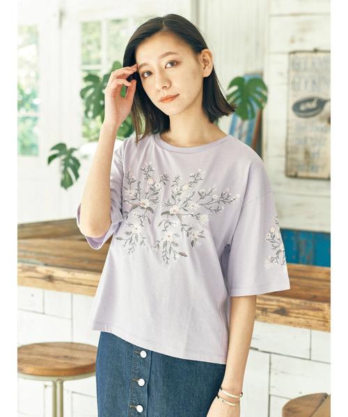 earth music&ecology(アースミュージックアンドエコロジー)の「・総刺繍プルオーバー(Tシャツ/カットソー・レディース・グレー系その他/ブラック/ラベンダー/アイボリー・FREE)」の9枚目の写真