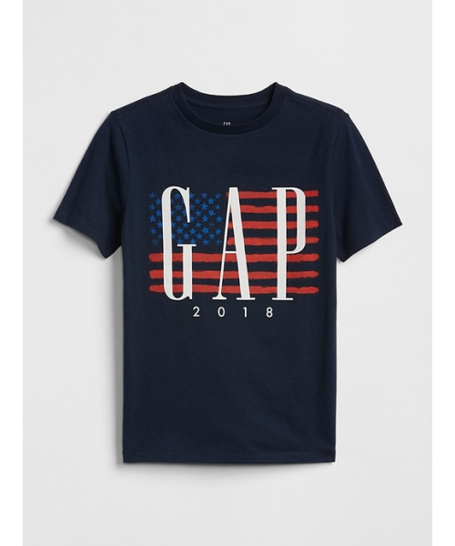 GAP（ギャップ）の「Gap フラッグロゴTシャツ（Tシャツ/カットソー・キッズ・ネイビー/グレー/ホワイト・120cm/130cm/140cm/150cm/160cm/110cm）」の3枚目の写真