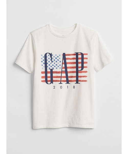 GAP（ギャップ）の「Gap フラッグロゴTシャツ（Tシャツ/カットソー・キッズ・ネイビー/グレー/ホワイト・120cm/130cm/140cm/150cm/160cm/110cm）」の2枚目の写真