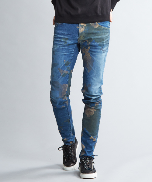 5351 POUR LES HOMMES(ゴーサンゴーイチプールオム)の「カモフラスキニーデニム(デニムパンツ・メンズ・グレー/インディゴブルー・44/46/48/50)」の4枚目の写真