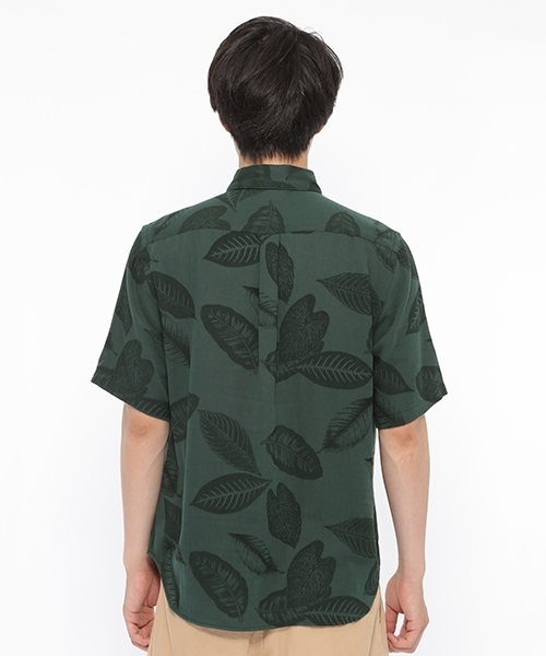 LAKOLE（ラコレ）の「ジャカードリーフ柄シャツ / LAKOLE（シャツ/ブラウス・メンズ・ネイビー/グリーン/ライトブラウン・MEDIUM/LARGE）」の9枚目の写真