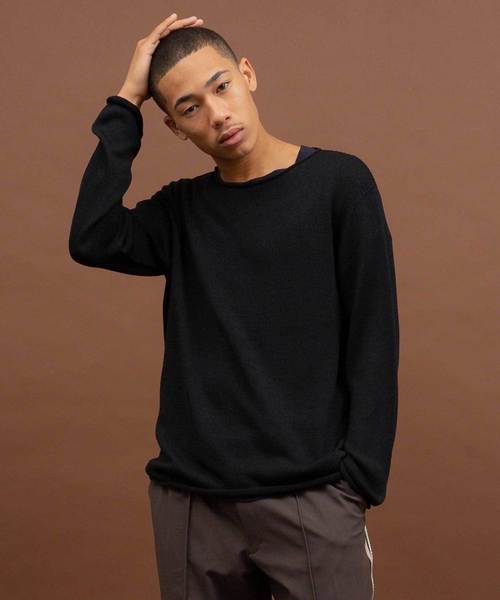 UNITED TOKYO（ユナイテッドトウキョウ）の「ウォッシャブルシルクサマーニット（ニット/セーター・メンズ・ブラック/マルチ・1/2）」の2枚目の写真