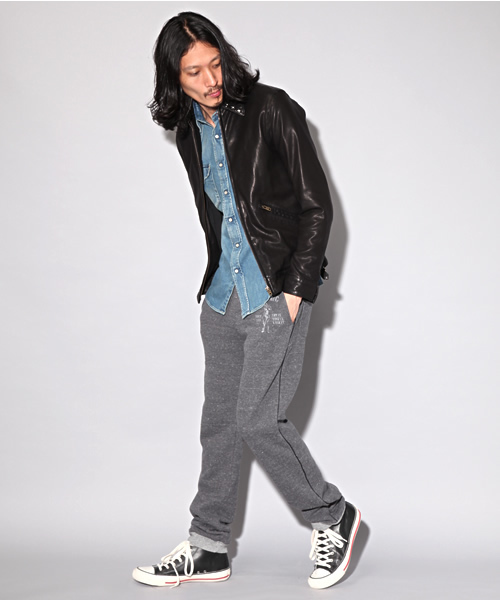 HYSTERIC GLAMOUR(ヒステリックグラマー)の「ゴートレザーシングルJK(ブルゾン・メンズ・オレンジ/ブルー/ブラック・SMALL/MEDIUM/LARGE)」の1枚目の写真