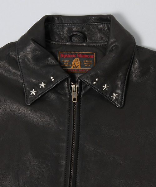 HYSTERIC GLAMOUR(ヒステリックグラマー)の「ゴートレザーシングルJK(ブルゾン・メンズ・オレンジ/ブルー/ブラック・SMALL/MEDIUM/LARGE)」の4枚目の写真