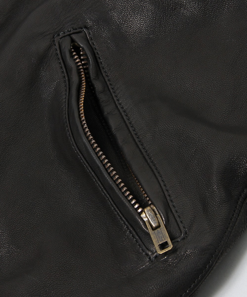 HYSTERIC GLAMOUR(ヒステリックグラマー)の「ゴートレザーシングルJK(ブルゾン・メンズ・オレンジ/ブルー/ブラック・SMALL/MEDIUM/LARGE)」の7枚目の写真