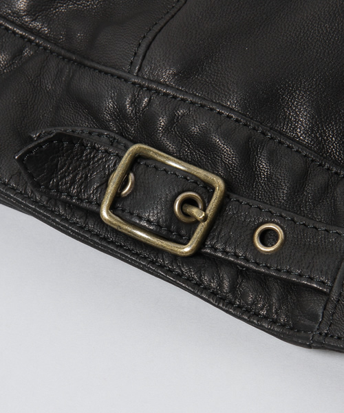 HYSTERIC GLAMOUR(ヒステリックグラマー)の「ゴートレザーシングルJK(ブルゾン・メンズ・オレンジ/ブルー/ブラック・SMALL/MEDIUM/LARGE)」の9枚目の写真